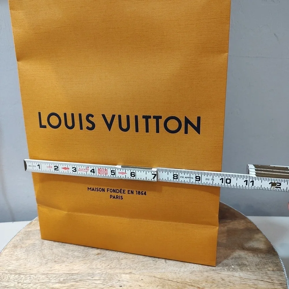 Louis Vuitton Gift‎ Bag Orange Blue Handles 14 x 10 x 4.5 inches Empty Authentic